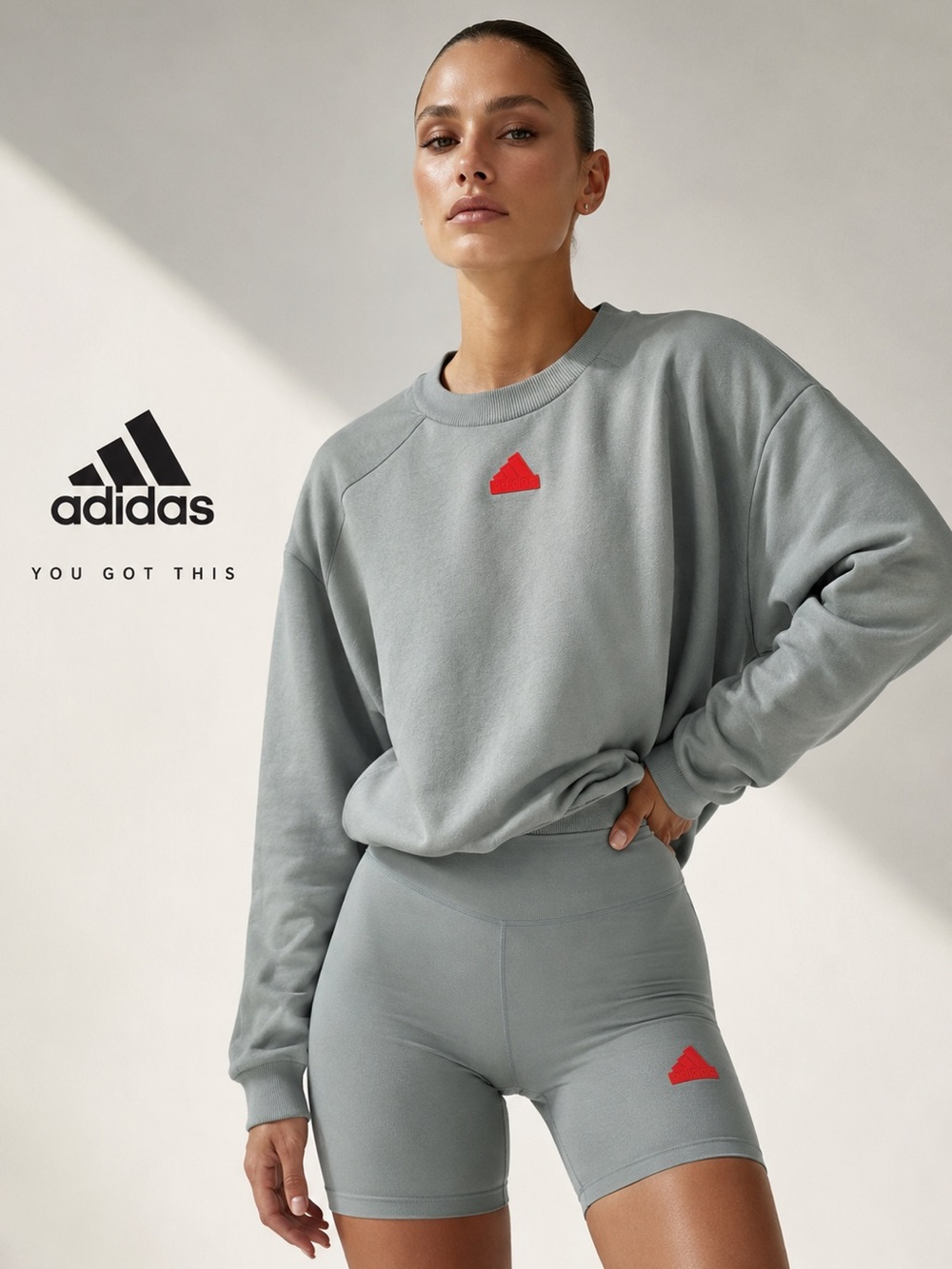 Adidas Sage Green Essentials Crewneck Sweatshirt